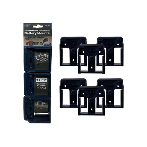 StealthMounts BM-BO18-BLU-6 Bosch Battery Mounts (6 Pack) Dark Blue