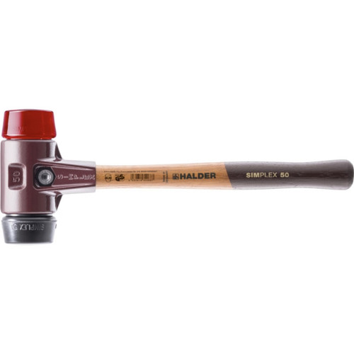 Halder 3026.040 SIMPLEX Soft-face Mallets, With Cast Iron Housing And High-quality Wooden Handle