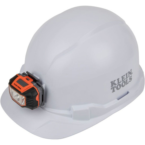 Klein 60107 Hard Hat, Non-Vented, Cap Style With Headlamp, White