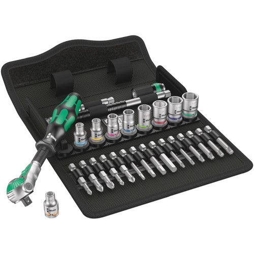 Wera 05004019001 8100 SA 9 Zyklop Speed Ratchet Set, 1/4 In. Drive, Imperial, 28 Pieces