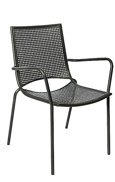 Black Outdoor Iron Mesh Armchair Seats and Stools