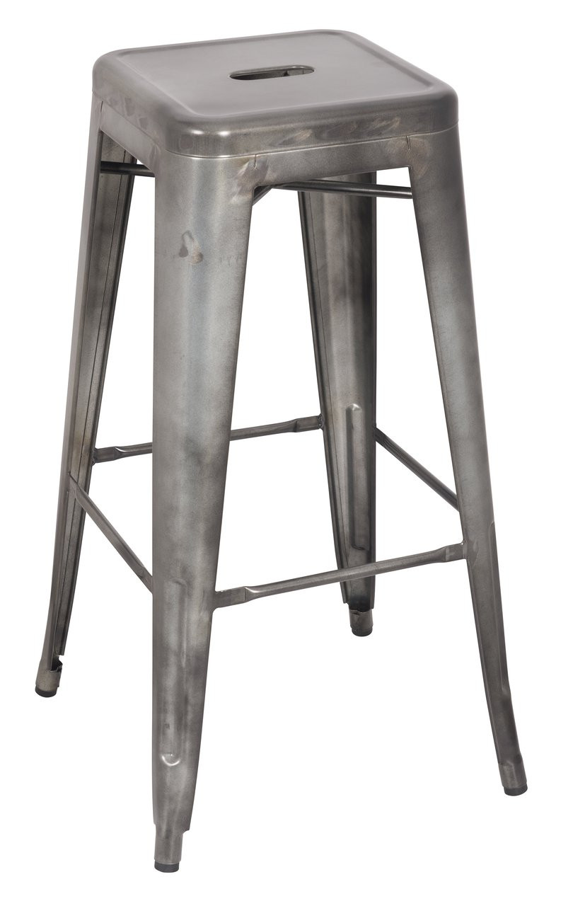 Galvanized metal clearance stool