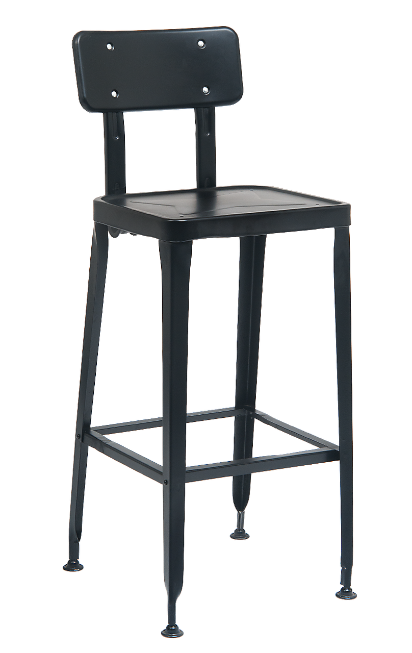 black steel bar stool