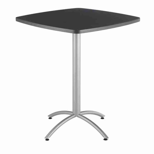 Iceberg CafeWorks 42" High Bistro Table pictured in square shape in graphite granite finish.