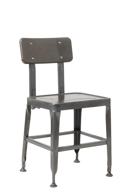 Indoor/outdoor metal chair in black finish for home, restaurant or bar. 