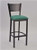 Mesh Back Metal Bar Stool by Seats and Stools, pictured with sandtex black frame finish and upholstered seat in teal vinyl. 