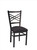 Framed Cross Hatch Metal Chair, shown with black frame finish and upholstered seat in black vinyl. 