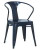 Galvanized Steel Side Chair with Rolled Arm in blue. 