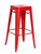 Galvanized Backless Metal Bar Stool in Red