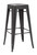 Galvanized Backless Metal Bar Stool in Black 