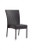This outdoor side chair is modern and comfortable. Features include a sturdy aluminum frame, supportive back, and poly-woven exterior in silver color. For home, restaurant or bar outdoor use. 