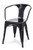 Galvanized Steel Straight Arm Chair in black | Seats and Stools