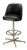 Tufted Mid Height Bucket Stool - 5-legged anodized nickel base (front) | Seats and Stools 