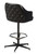 Tufted Saddle Bucket Bar Stool - black vinyl, 5-legged black base (back view) | Seats and Stools