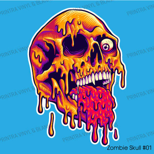 Printra Zombie Skull Sticker
