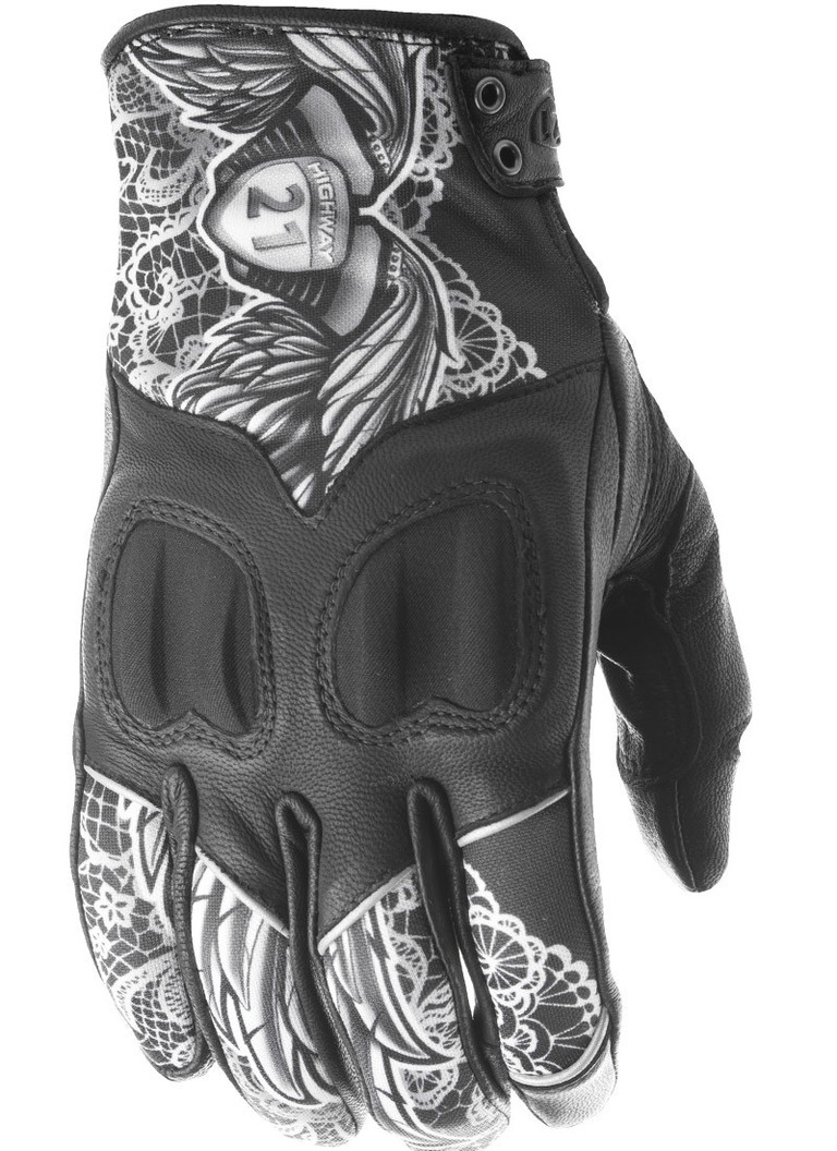 Highway 21 Women's Black Rose Cold Weather Motorcycle Gloves - Team  Motorcycle