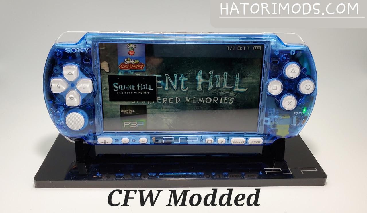 Psp 3000 Clear Blue Modded Fully Loaded 3k+