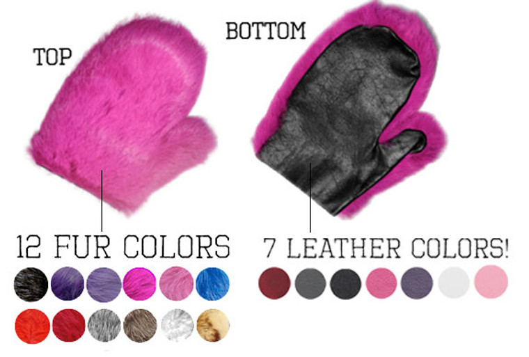 Super Soft Spanking Mitt! You Choose Leather and Fur Colors!