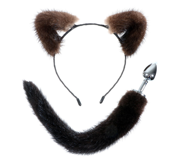 Mink Fur - Ears and Tail Set - Choose Color!