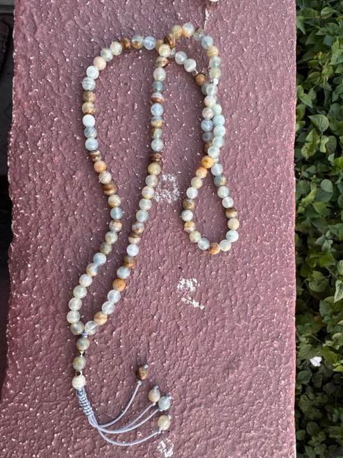 Blue Calcite misbaha ( 6mm )