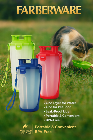 2 IN 1 WATER & FOOD DISPENSER BOTTLE