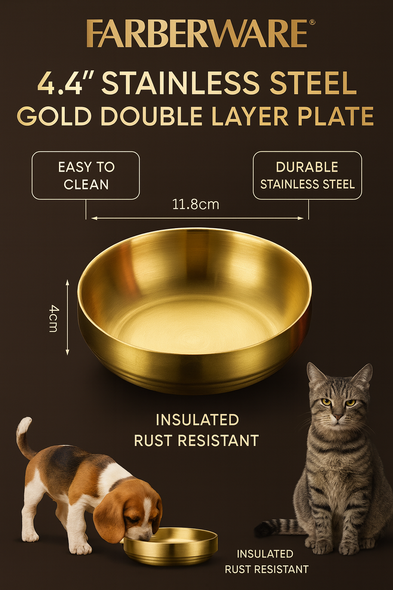 4.4" STAINLESS STEEL GOLD DOUBLE LAYER PLATE