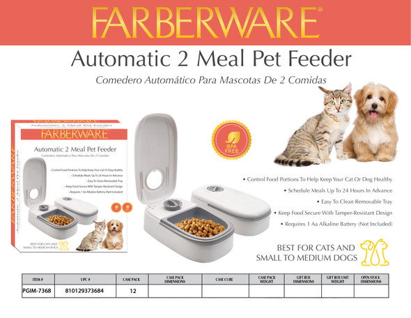 2 MEAL PET FEEDER
