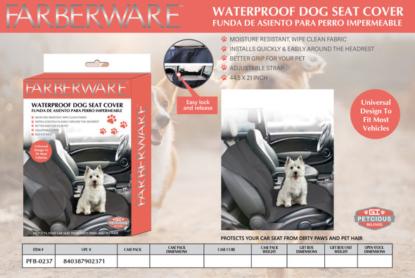WATERPROOF DOG SEAT COVER