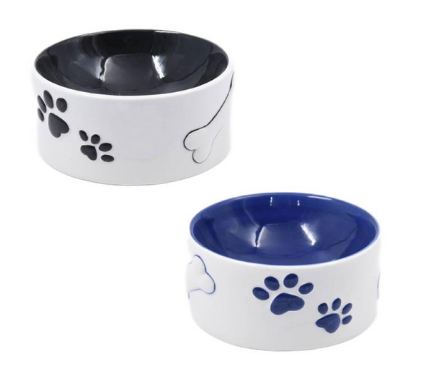 PAW PRINT CERAMIC PET BOWL 11 OZ (300 ML)