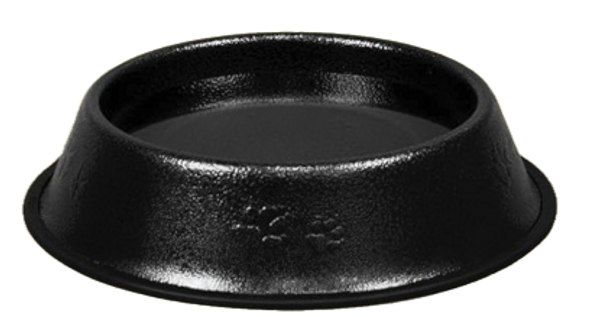 NON-SKID STAINLESS STEEL SLANT BOWL - BLACK - 200 ML  / 7 OZ