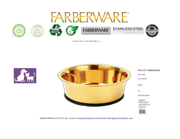 GOLD BOWL WITH SILICONE 520 ML (18 OZ)