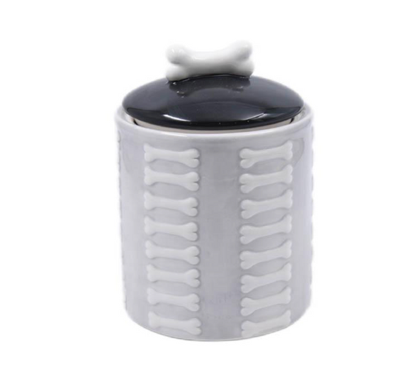 2 PCS - CERAMIC FOOD STORAGE BLACK & WHITE CANISTER WITH LID 68 OZ (2000 ML)