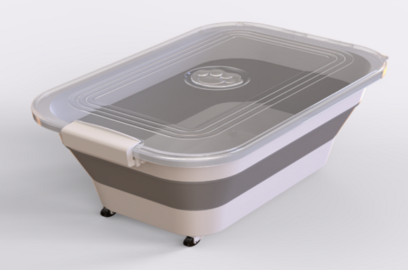 COLLAPSIBLE FOOD STORAGE WITH WHEELS 18X11.25X11" & 4" FOLDED