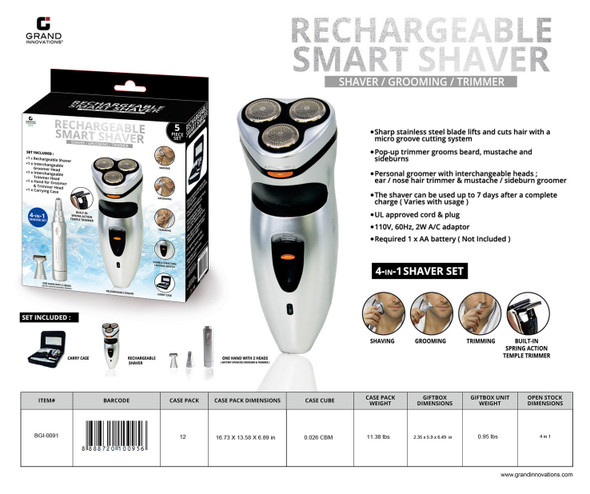 5 PCS SET- 4 IN 1 SMART SHAVER
