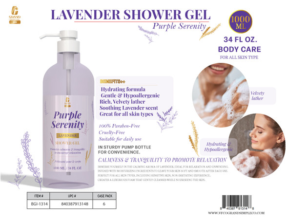 PURPLE SERENITY LAVENDER - 1000 ML SHOWER GEL