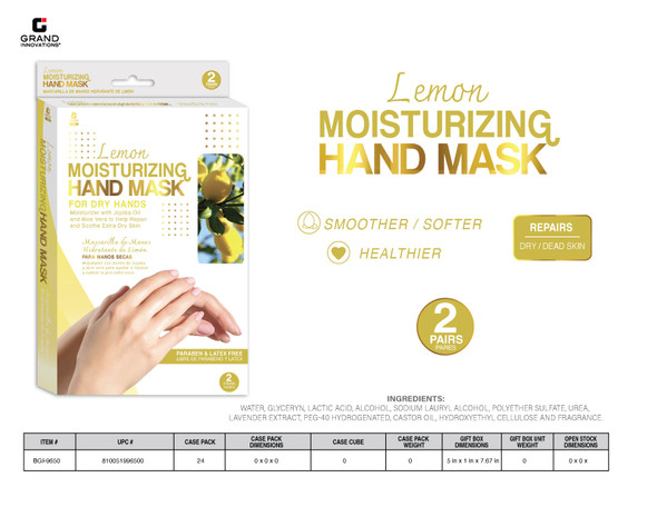 HAND MASK-2 PAIRS  LEMON