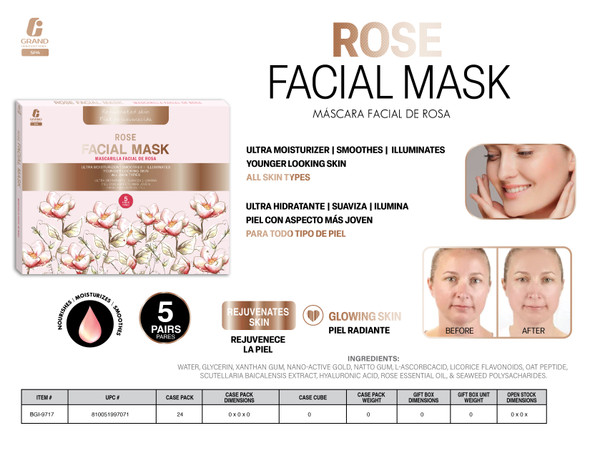 FACIAL MASK-5 PACK ROSE