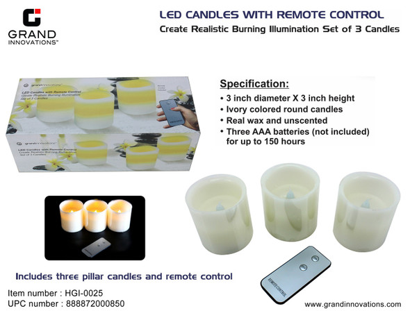 LED CANDLE LIGHT WITH REMOTE
