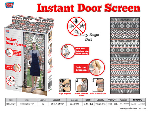 INSTANT DOOR SCREEN: TRIBAL PATTERN