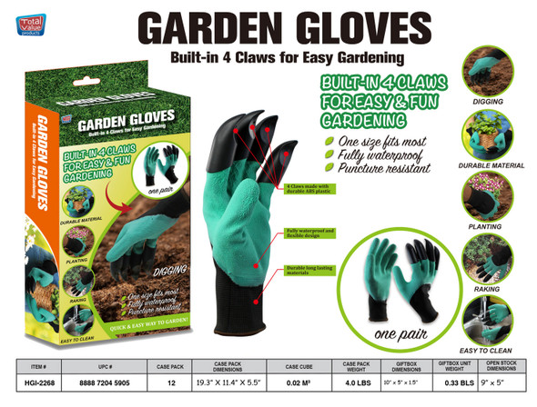 2 PC: QUICK EASY GARDEN GLOVES SET