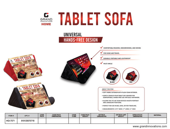 TABLET SOFA - BLACK / RED