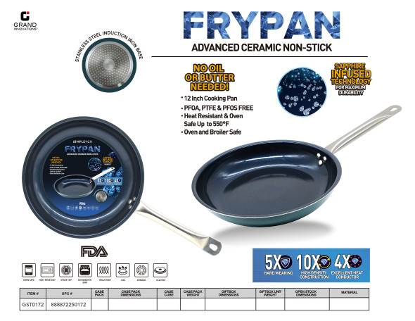 12INCH FRYPAN WITHOUT GLASS LID SAPPHIRE INFUSED