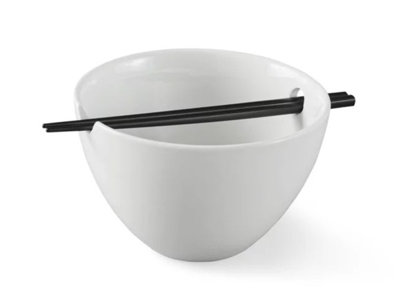 PORCELAIN NOODLE BOWL WITH CHOPSTICKS