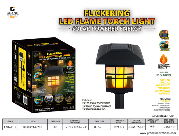 FLICKERING LED FLAME TORCH LIGHT - BLACK