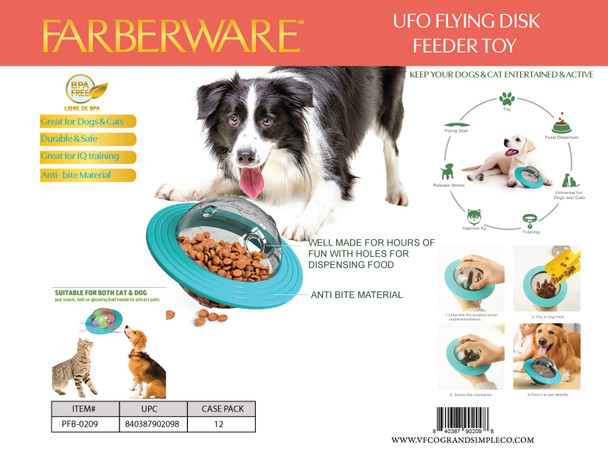 PET UFO FLYING DISC FEEDER TOY