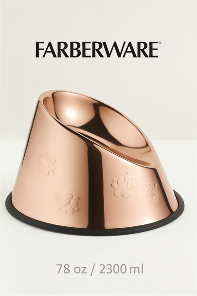 ROSE GOLD STAINLESS STEEL PET BOWL - 78 OZ (2300 ML)