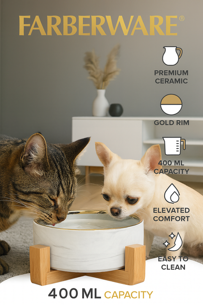 400 ML | MARBLE | CERAMIC | PET FEEDERS