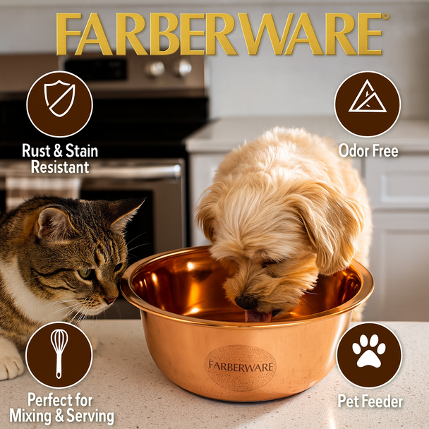 ROSE GOLD STAINLESS STEEL BOWL - 2600ML / 88 OZ