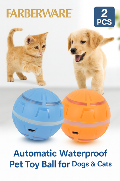 2 PCS SET - AUTOMATIC WATERPROOF PET TOY BALL - USB RECHARGABLE