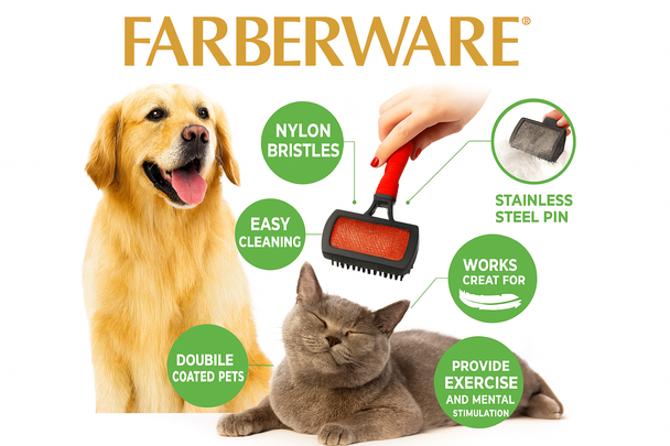 PET BRUSH - RED & BLACK